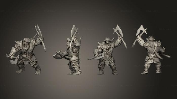 Military figurines (Orc Pirate Captain Axe, STKW_10704) 3D models for cnc