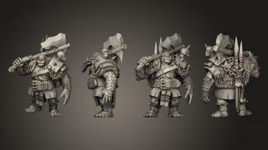 Military figurines Orc Warrior greataxe 001 3d model
