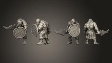 Military figurines Orcs swordshield 01 3d model
