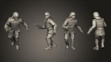 Military figurines palace guard pose 3 3d model