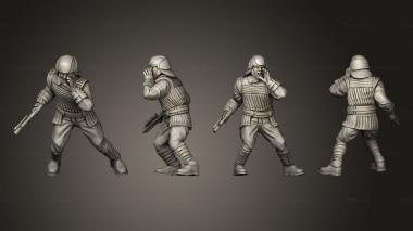 Military figurines palace guard pose 4 3d model