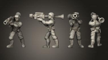 Military figurines Paramilitary AT Rocket 3d model