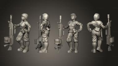 Military figurines Paramilitary Gunner 3d model