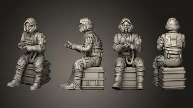 Military figurines paratrooper 08 3d model