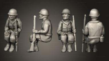 Military figurines Passager assis 02 3d model