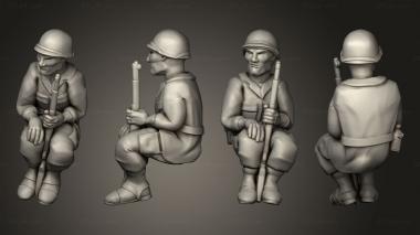 Military figurines Passager assis 03 3d model