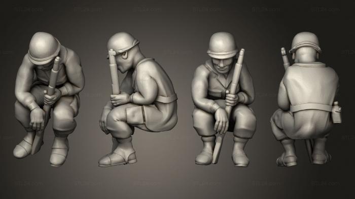 Military figurines (Passager assis 04, STKW_10866) 3D models for cnc