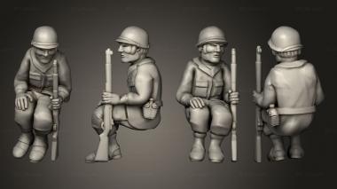 Military figurines Passager assis 05 3d model