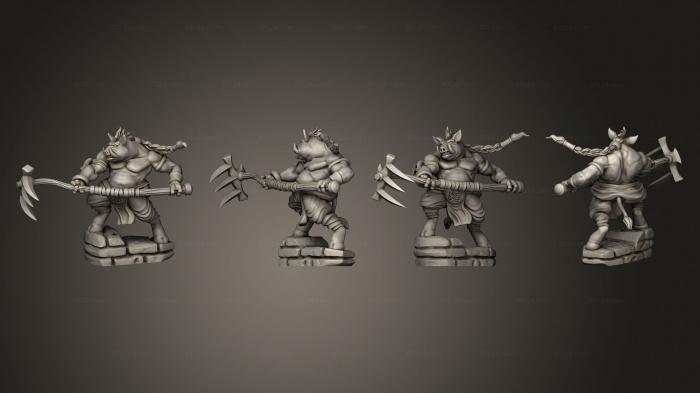 Military figurines (Pigsy Attacking, STKW_10899) 3D models for cnc