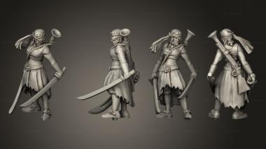 Military figurines Pirate 10 Human Female v 2 3d model