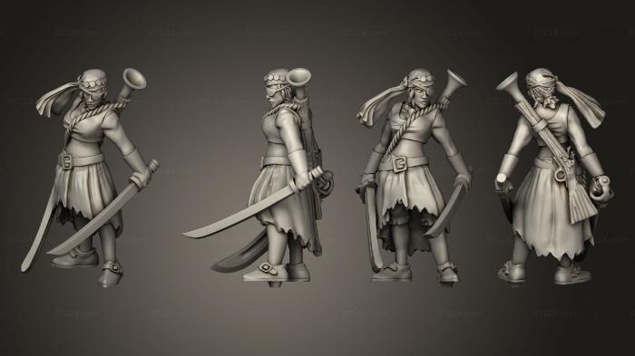 Military figurines (Pirate 10 Human Female, STKW_10928) 3D models for cnc