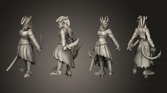 Military figurines (Pirate 11 Demonach Female, STKW_10930) 3D models for cnc