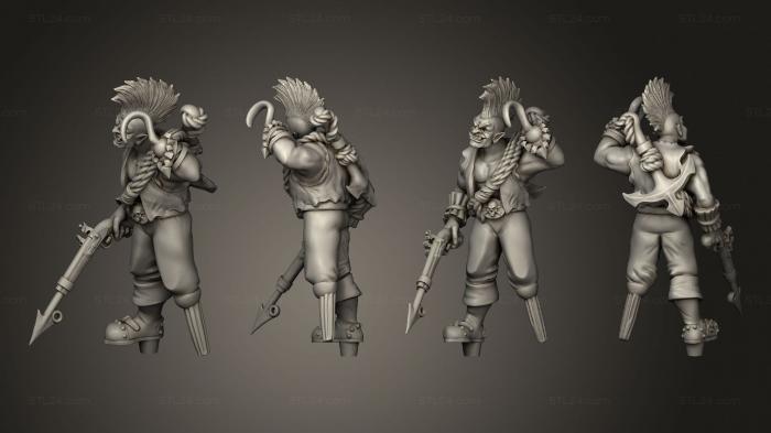 Military figurines (Pirate 13 Half Orc Male, STKW_10932) 3D models for cnc