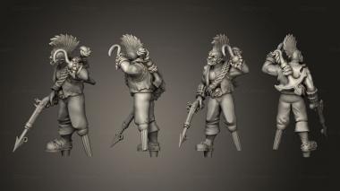 Military figurines Pirate 13 Half Orc Male 3d model