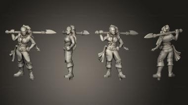 Military figurines Pirate 15 Half Orc Female 3d model