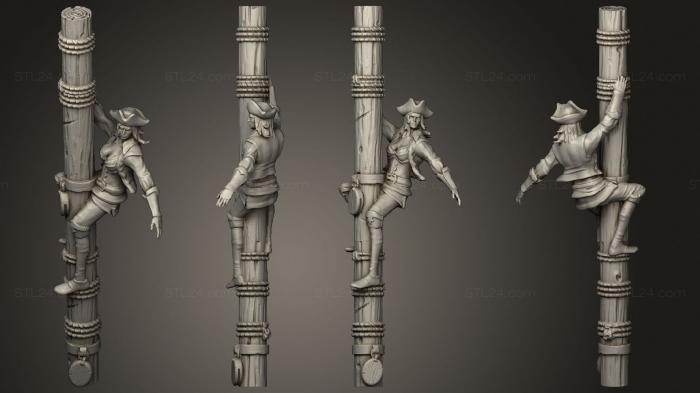 Military figurines (Pirate Boatswain Climbing, STKW_10940) 3D models for cnc