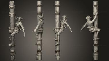 Military figurines Pirate Boatswain Climbing 3d model