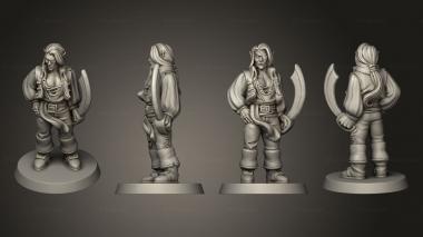 Military figurines Pirate elf base 3d model