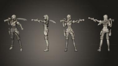 Military figurines Pirate Female Shooting 3d model
