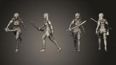 Military figurines Pirate Female Sword 3d model