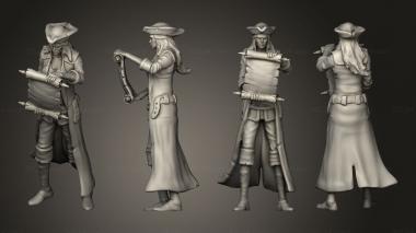 Military figurines Pirate Quartermaster Map 3d model