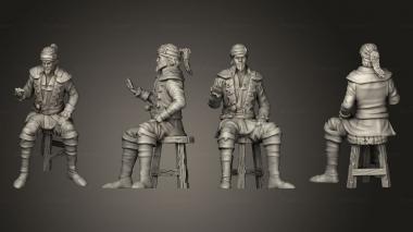 Military figurines Pirate Sailing Master Gambling 3d model