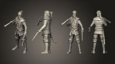Military figurines Pirate Sailing Master Navigating 3d model