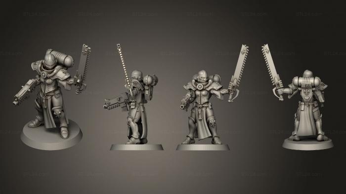 Military figurines (Proxy lady of war with chainsaw, STKW_11124) 3D models for cnc