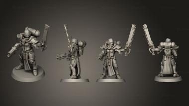 Military figurines Proxy lady of war with chainsaw 3d model