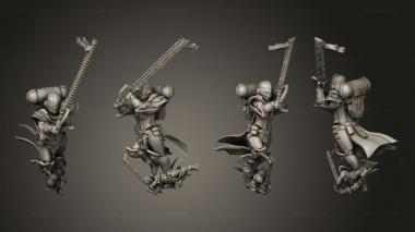 Military figurines Proxy nun of battle with big chainsaw 3d model