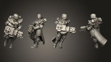 Military figurines Proxy Sisters Heavy Bolter Flamer 3d model