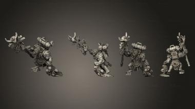 Military figurines punk ork weirdboy 3d model