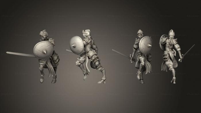 Military figurines (Queens Knight Shield Block, STKW_11189) 3D models for cnc