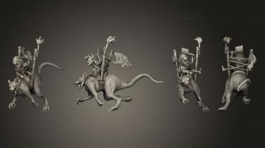 Military figurines Rat Rider Goblin 3d model
