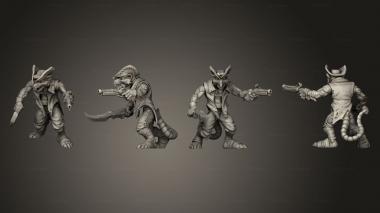 Military figurines Ratfolk Gunslingers 02 3d model