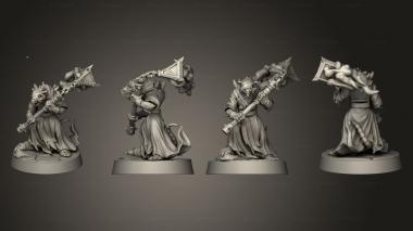 Military figurines Ratfolk Monks 3d model