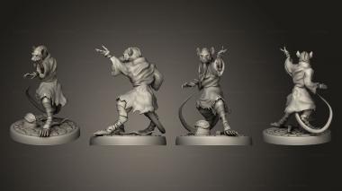 Military figurines Ratfolk Sensei Fighting 3d model