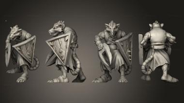 Military figurines Ratfolk 01 3d model