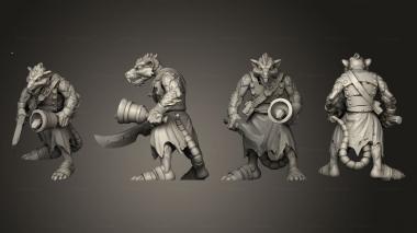 Military figurines Ratfolk 07 3d model