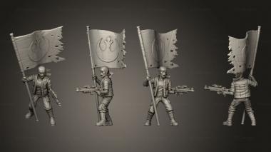 Military figurines Rebelious standard bearer 3d model