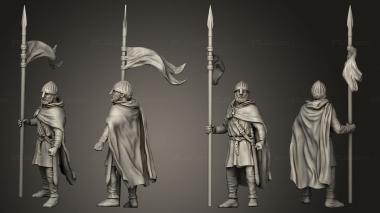 Military figurines Reconquer Levy Standard Bearer 3d model