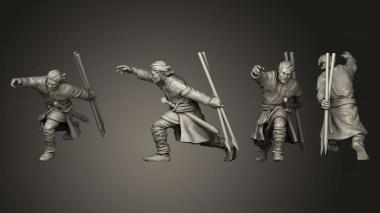 Military figurines Reconquer Unarmoured Spanish Levy Set A Javelineers 3d model