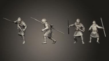 Military figurines Reconquer Unarmoured Spanish Levy Set A Spearmen 3d model