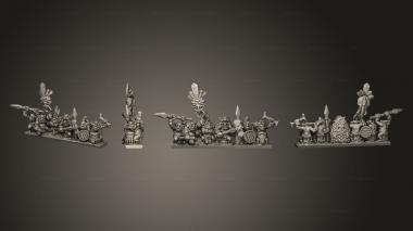 Military figurines Red Nebular forest goblin spearmen spear command 3d model