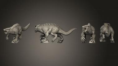 Military figurines reptilian behemosaur 3d model