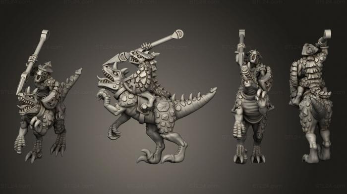 Military figurines (reptilian cavalry 3, STKW_11455) 3D models for cnc