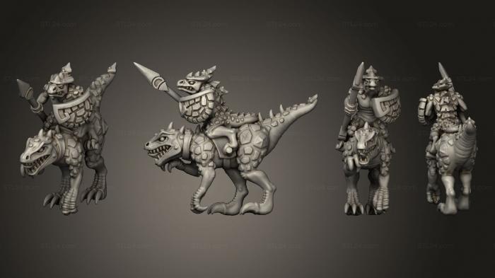 Military figurines (reptilian cavalry 4, STKW_11456) 3D models for cnc