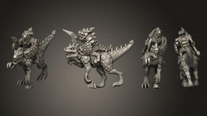 Military figurines (reptilian cavalry 6, STKW_11458) 3D models for cnc