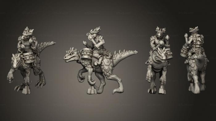 Military figurines (reptilian cavalry musician 1, STKW_11464) 3D models for cnc
