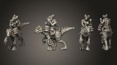 Military figurines reptilian cavalry musician 1 3d model